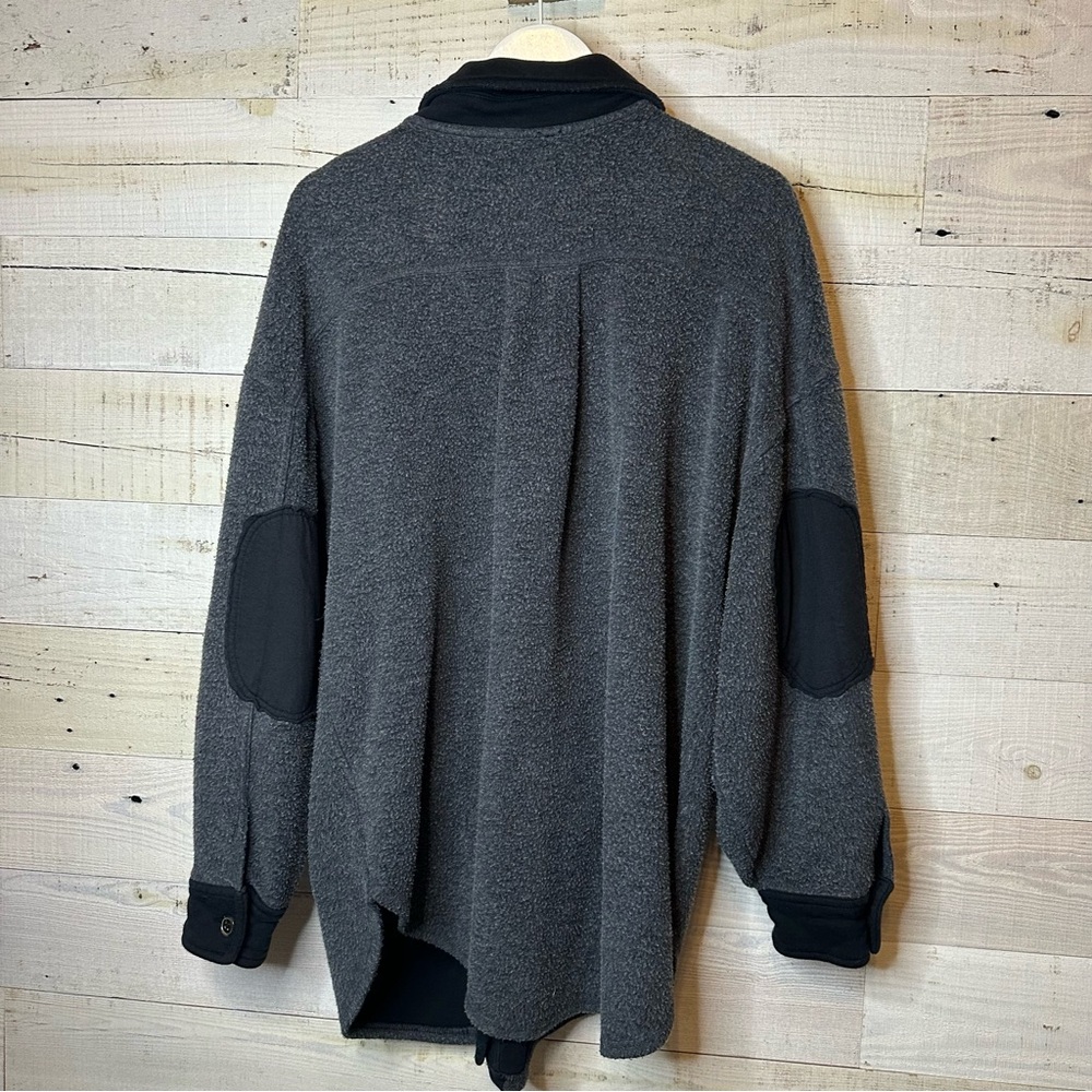 Free People Ruby Jacket Shacket Washed Black Over… - image 5